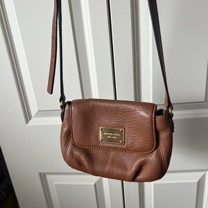 Michael Kors Brown Crossbody Bag with Gold Accents